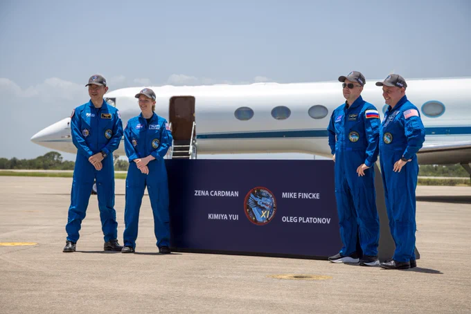 The mission will carry four crew members to the International Space Station:
👩‍🚀 Zena Cardman (NASA)
👨‍🚀 Michael Fincke (NASA)
👨‍🚀 Kimiya Yui (JAXA)
👨‍🚀 Oleg Platonov (Roscosmos)
They’ll spend several months aboard the ISS conducting vital research to support future deep space missions. 
