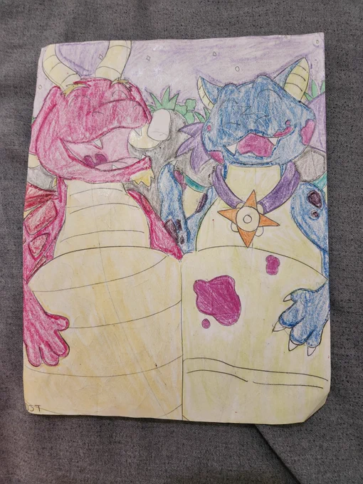 Here is El Dragón getting stuffed with marshmallows alongside Ord stuffing himself with Dragonberries at the campsite.