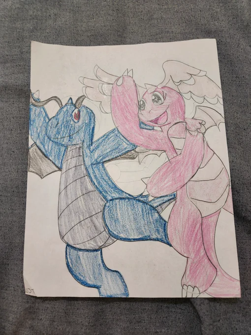 Here is Dragon Yaki as a Dragonite and Yumi as a Mega Dragonite.