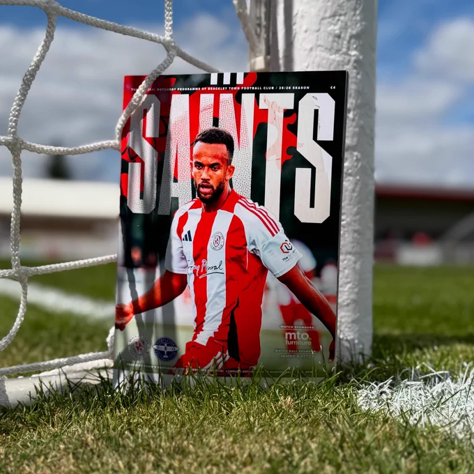Match day printed programme at Brackley Town Football Club