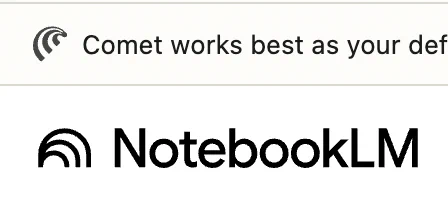 There is a similarity between the logos of NotebookLM and Comet browser.