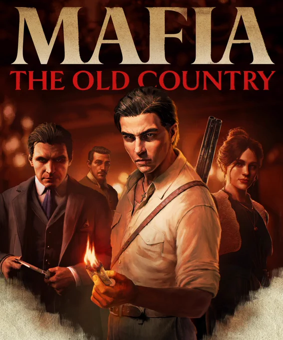 The Mafia: The Old Country box art. Enzo stands between Don Torrisi and Isabella. Luca can be seen standing in the background. 