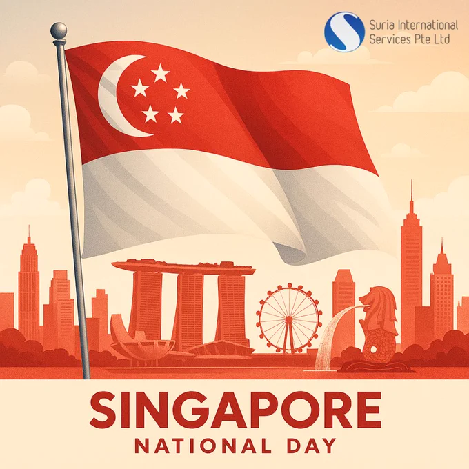 This Singapore National Day, Suria International Services proudly echoes the spirit of Majulah Singapura — Onward Singapore!