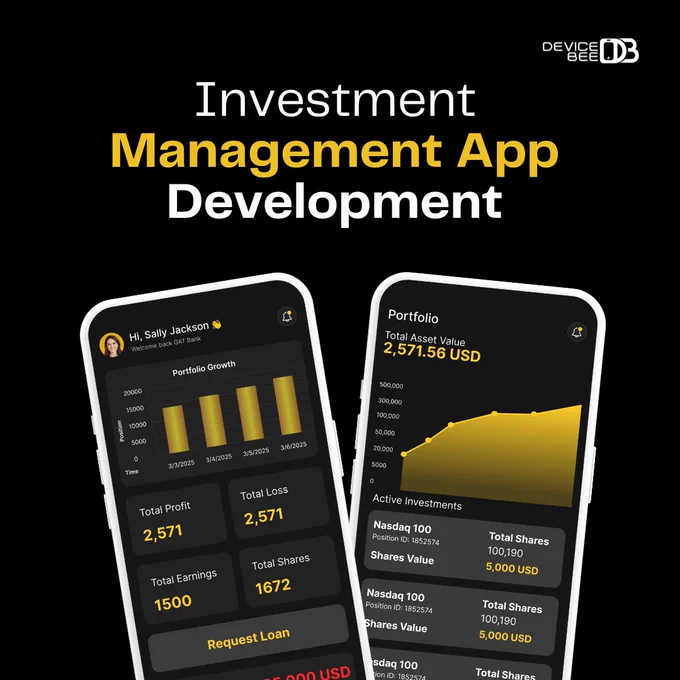 Proud to announce the launch of GAT’s Fintech – Wealth Management App, developed by DeviceBee! 🚀

From real-time portfolio insights to direct broker calls, this powerful platform puts personalized investment guidance right in your pocket.
Smarter investments. Seamless experience. Built with precision by the best app development company in Dubai – DeviceBee.

🚀 Partner with the #1 app development company in the UAE. 
📧 Email: info@devicebee.com 
🌐 Visit: www.devicebee.com

#FintechAppDevelopment #WealthManagementApp #DeviceBee #AppDevelopmentDubai #InvestSmart #PortfolioManagement"