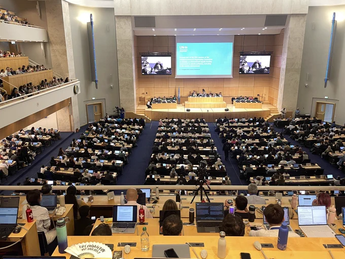 The full assembly hall at the United Nations