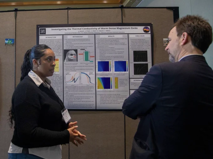 Jaya Sicard presents her research at the Nevada NASA Space Grant Consortium.