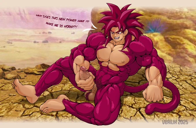 Daima SS4 Goku beating off his meat.