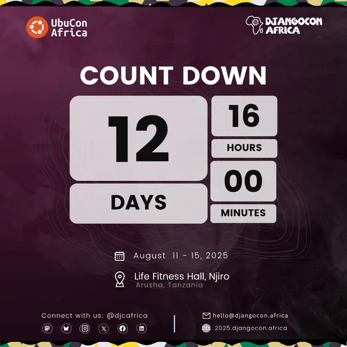 12 Days to go to #DjangoConAfrica 2025