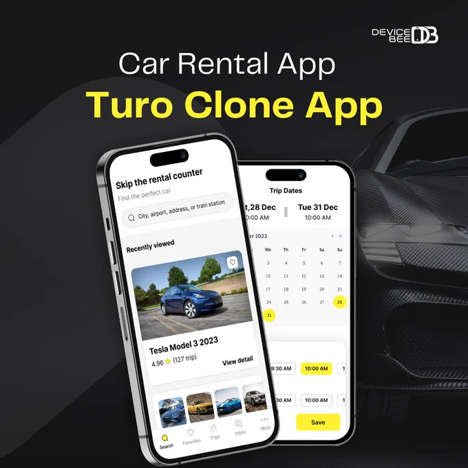 Build Your Car Rental App Like Turo – Fully Branded & Scalable
Thinking of launching your own car rental business? DeviceBee develops white-label car rental apps with real-time availability, location tracking, payment gateway, booking management, and fleet controls. Whether for personal rentals, chauffeur services, or luxury cars, our car rental platform is built to grow with your business.

From ideation to deployment and beyond, we create user-centric apps that resonate with your target audience, driving engagement and delivering real value. Our expert team transforms your vision into a digital reality that amplifies your brand and fuels business growth.

Visit: https://www.devicebee.com

