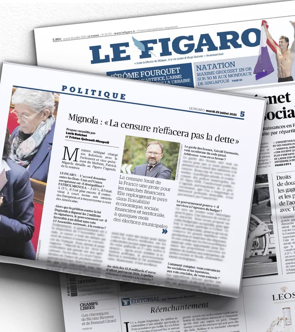 Visuel-citation : aperçu de l'interview au format papier publiée dans Le Figaro