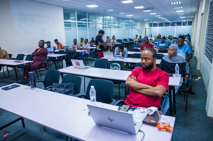 Audience listening to AI-Powered Customer Intelligence & Marketing with Afia Ohemaa Gyamera at the Ghana AI Workshops by Bridgelabs