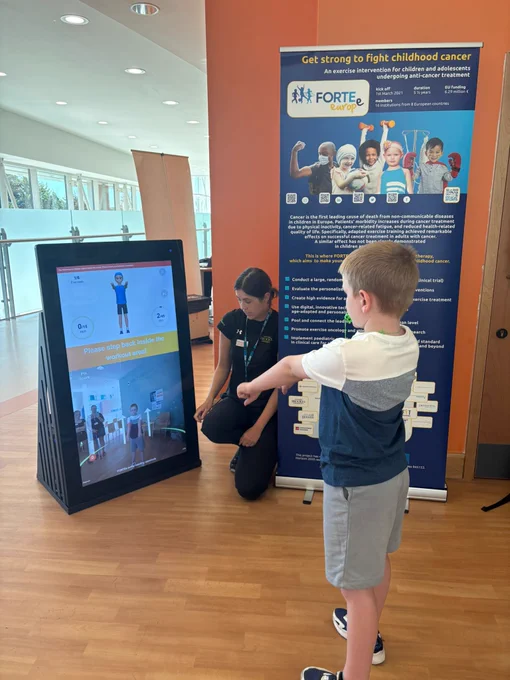 A child taking part in FORTEe exercises via the Pixformance station.