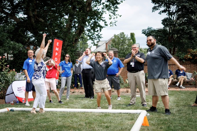 Team OVR at the Special Olympics Pennsylvania Bocce Ball Tournament at the Governor’s Residence.