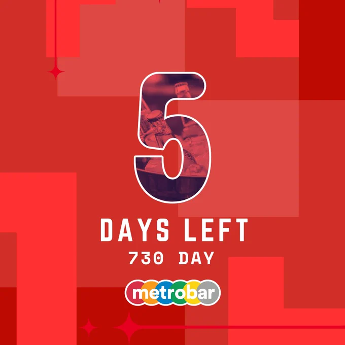 5 days left
730 Day
Metrobar