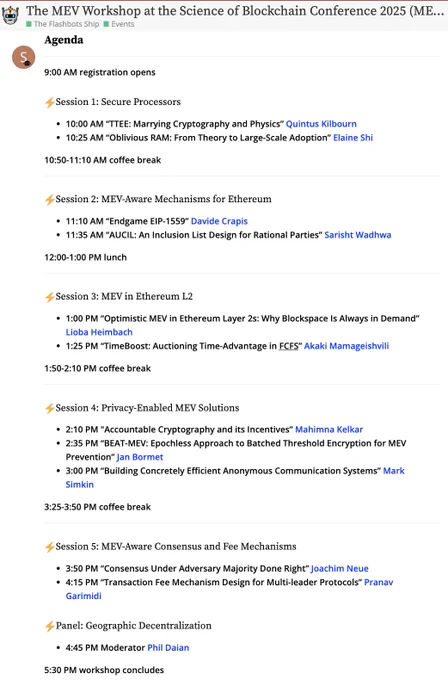 MEV-SBC'25 Agenda