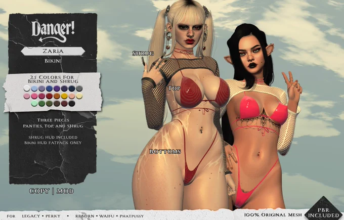 new bikini and shrug out from Danger! available at the Kinky event on SecondLife