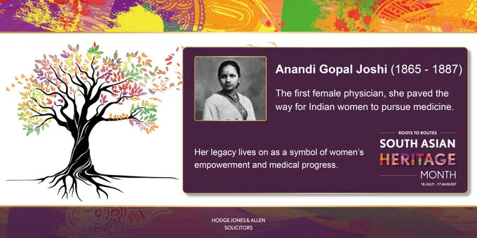 Portrait of Anandi Gopal Joshi, the first female Indian physician who paved the way for women in medicine, honored during South Asian Heritage Month.
