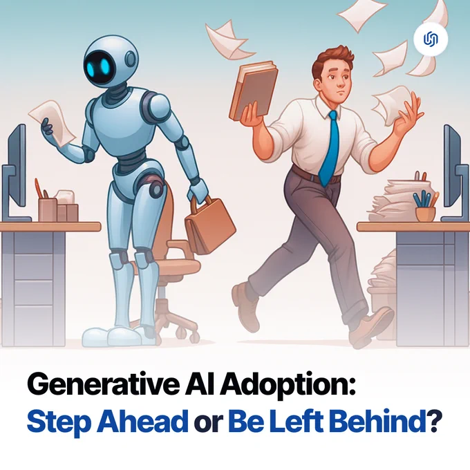 𝐁𝐮𝐬𝐢𝐧𝐞𝐬𝐬𝐞𝐬 𝐃𝐞𝐥𝐚𝐲𝐢𝐧𝐠 𝐆𝐞𝐧𝐞𝐫𝐚𝐭𝐢𝐯𝐞 𝐀𝐈 𝐀𝐝𝐨𝐩𝐭𝐢𝐨𝐧 𝐀𝐫𝐞 𝐋𝐞𝐟𝐭 𝐁𝐞𝐡𝐢𝐧𝐝, 𝐑𝐞𝐚𝐥𝐥𝐲? Generative AI isn’t a “future trend” anymore; it’s shaping the way companies work, sell, and scale right now. Those who wait risk becoming obsolete.
