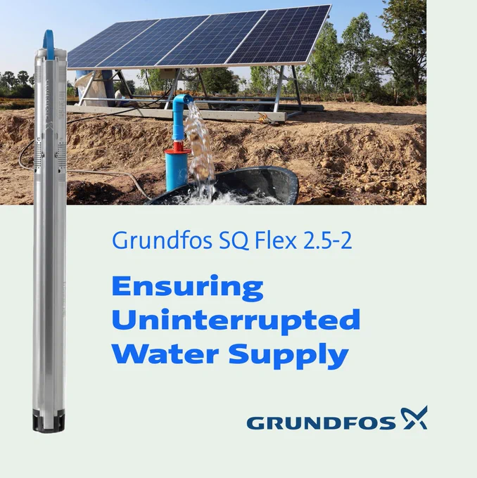 Grundfos SQFlex solar-powered water pump—a game-changing solution for sustainable water access in remote areas.