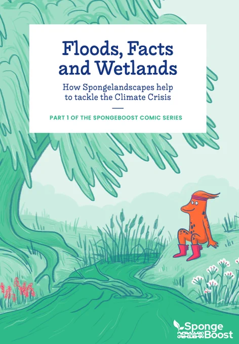 Photo of the comic book cover “Floods, Facts and Wetlands”