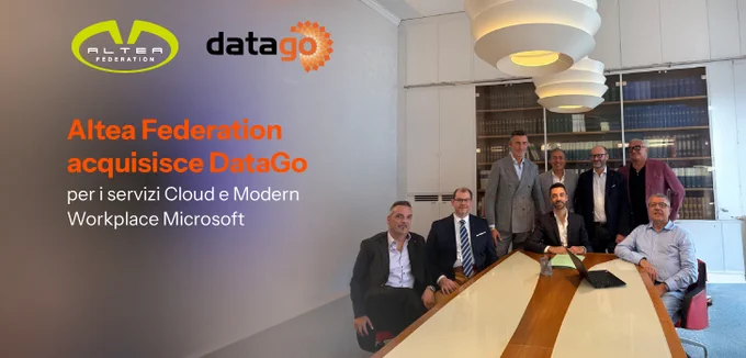 Altea Federation acquisisce DataGo, per i servizi Cloud su piattaforma Microsoft. Nella foto, Andrea Ruscica alla firma dell'accordo di closing.