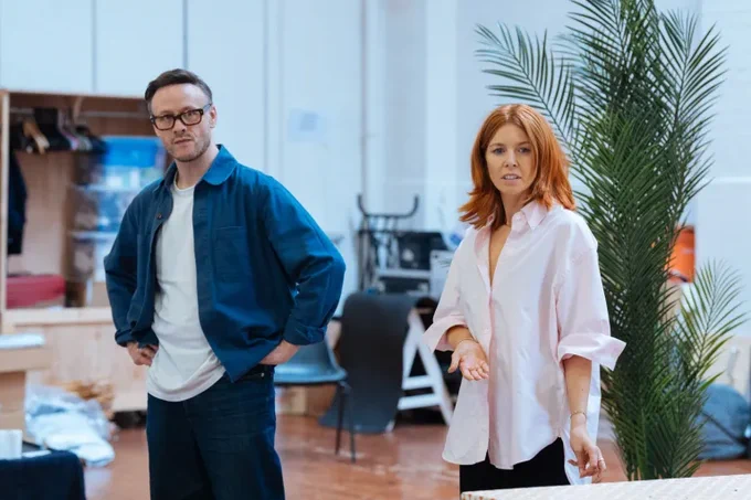 Kevin Clifton and Stacey Dooley in rehearsals for 2:22 A Ghost Story