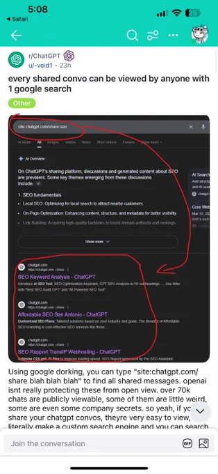 Reddit post