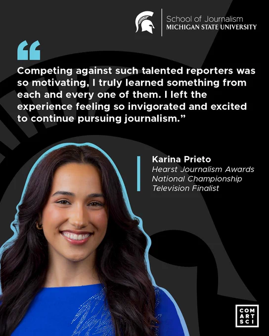 Quote from Karina Prieto - HEARST Journalism Awards National Championship Television Finalist: "Competing against such talented reporters was so motivating, I truly learned something from each and every one of them. I left the experience feeling so invigorated and excited to continue pursuing journalism."