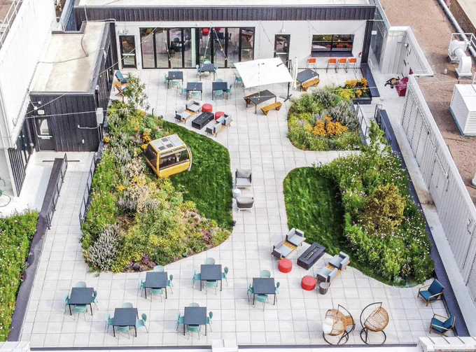 Rooftop aerial photo