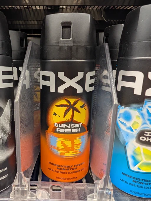 Axe sunset fresh deo with an iconic palm tree on a tropic beach