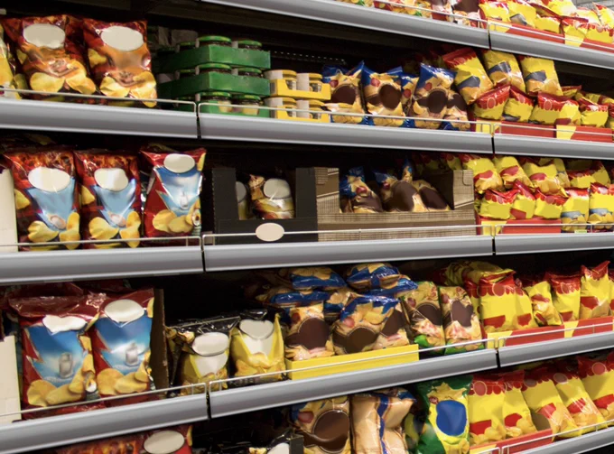 Hypermarket long aisle shelf mock-up, fully stocked with brandless packaging of chips and snacks

https://stock.adobe.com/contributor/211338080/Whatson

#HypermarketMockup
#SnackShelf
#ChipsPackagingDesign
#BrandlessMockup
#RetailMerchandising
#StoreAisleLayout
#PackagingTemplate
#GraphicDesignResource
#PlanogramDesign
#ProductPlacement
#SupermarketVisuals
#ArchitecturalRendering
#RetailDisplayConcept
#PackagingPrototyping
#VisualMerchandising