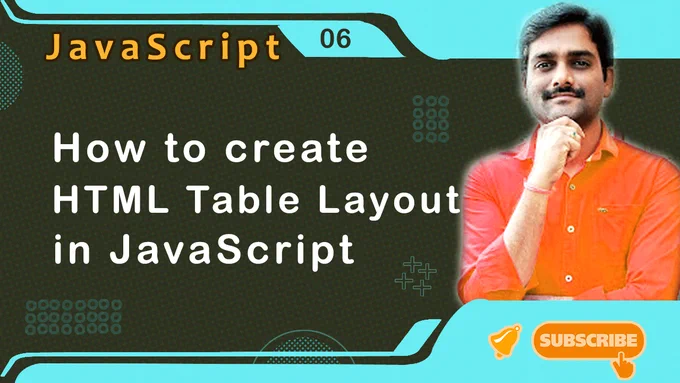 ► Learn how to create an HTML table layout using JavaScript and enhance your web development skills in this tutorial.
