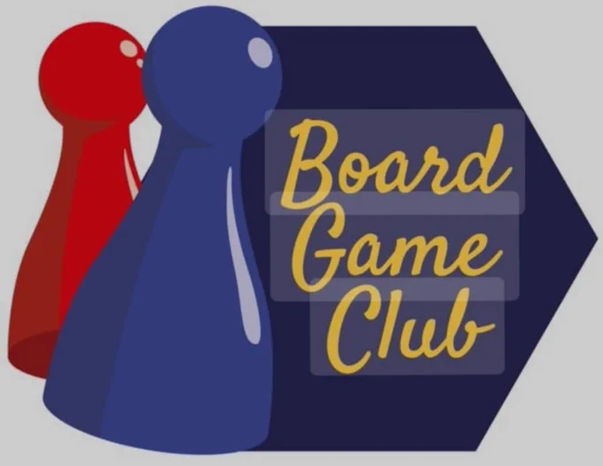 Image shows two board game pieces with the caption Board Game Club