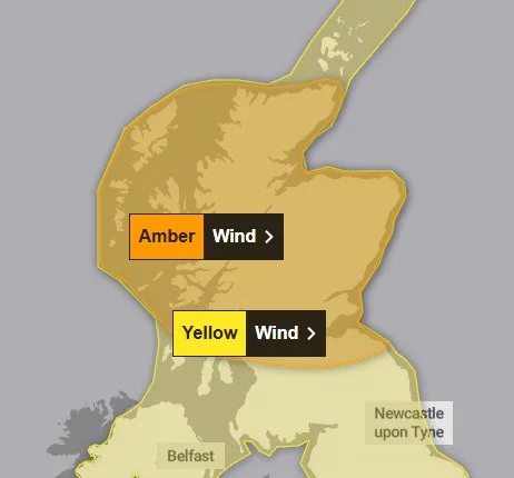 Amber warning.