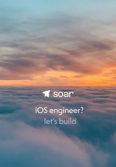 hiring for iOS eng to help build soar app. 