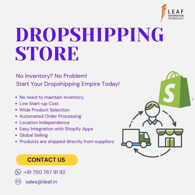 Looking to start an online business without the hassle of managing inventory? LEAF Information Technology offers complete dropshipping store setup services that help you launch your eCommerce business effortlessly. With low start-up costs, automated order processing, Shopify integration, and global selling options, you can focus on growing your brand while we handle the back-end. Whether you're a beginner or scaling up, our expert team ensures smooth and profitable operations. Start your journey to financial independence today!
