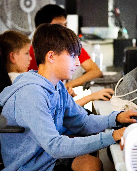 Students work on computers in an RPI lab.