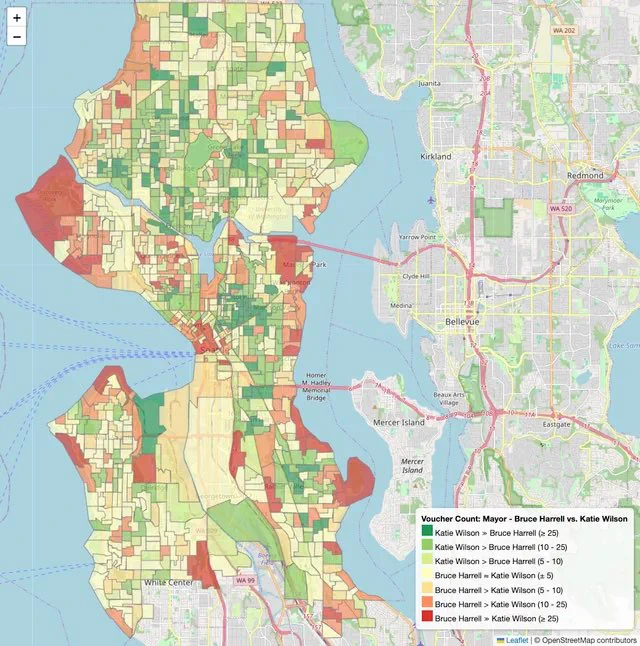 Map showing where vouchers are being collected and for who.