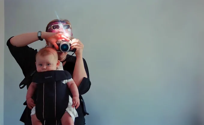 Victoria and her son as a baby.