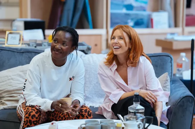 Shvorne Marks and Stacey Dooley in rehearsals for 2:22 A Ghost Story