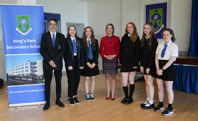 Education Secretary Jenny Gilruth meets learners at King's Park Secondary School for SQA Results Day 2025