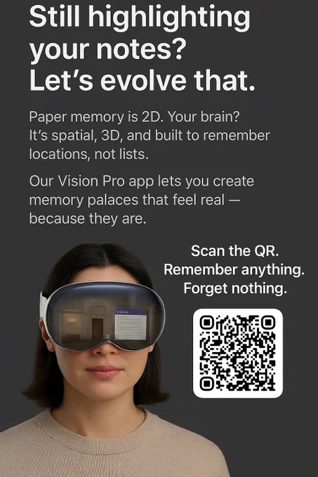 Image - designed to capture the immersive, spatial memory concept for Vision Pro users.