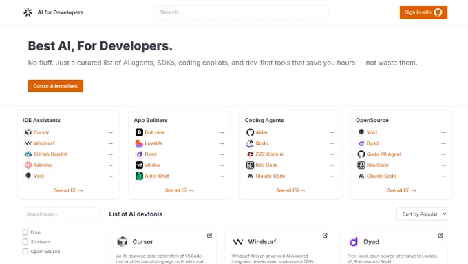 AI For Developer ( aifordevelopers.org ) preview