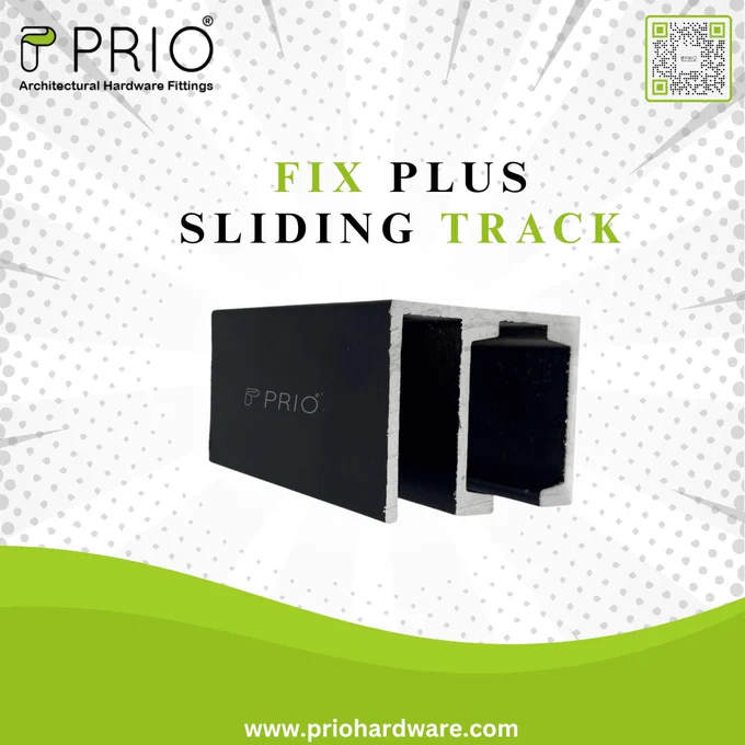 PRIO branding on aluminum sliding track component.