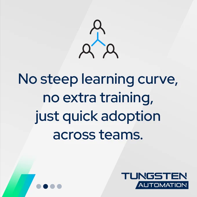 Three connected figures above text highlighting easy adoption with no steep learning curve or extra training for teams.