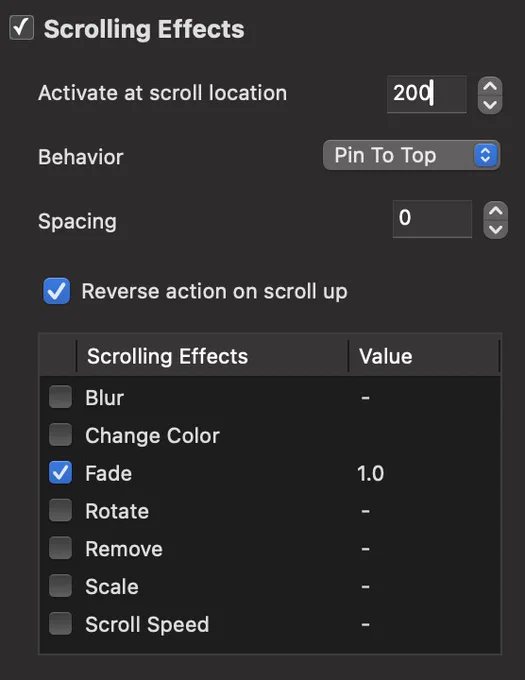 EverWeb 4.4 Scroll Effects