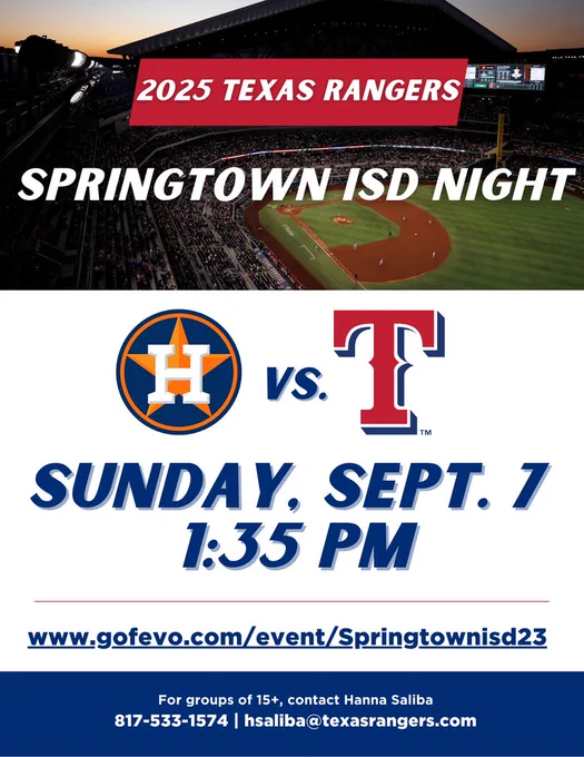 Springtown ISD Night at Ranger Stadium