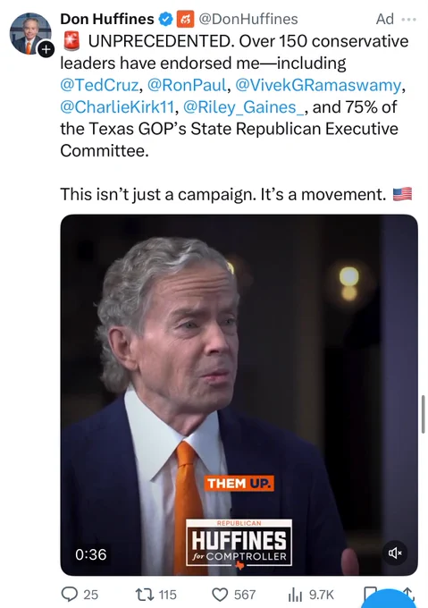 An ad for Don Huffines