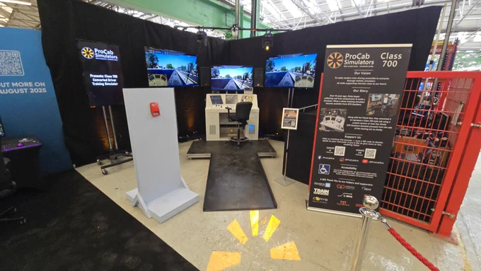 ProCab Simulators and Train Sim World in the STEM Hub at The Greatest Gathering held in Alstom's Derby Litchurch Lane Works, UK
